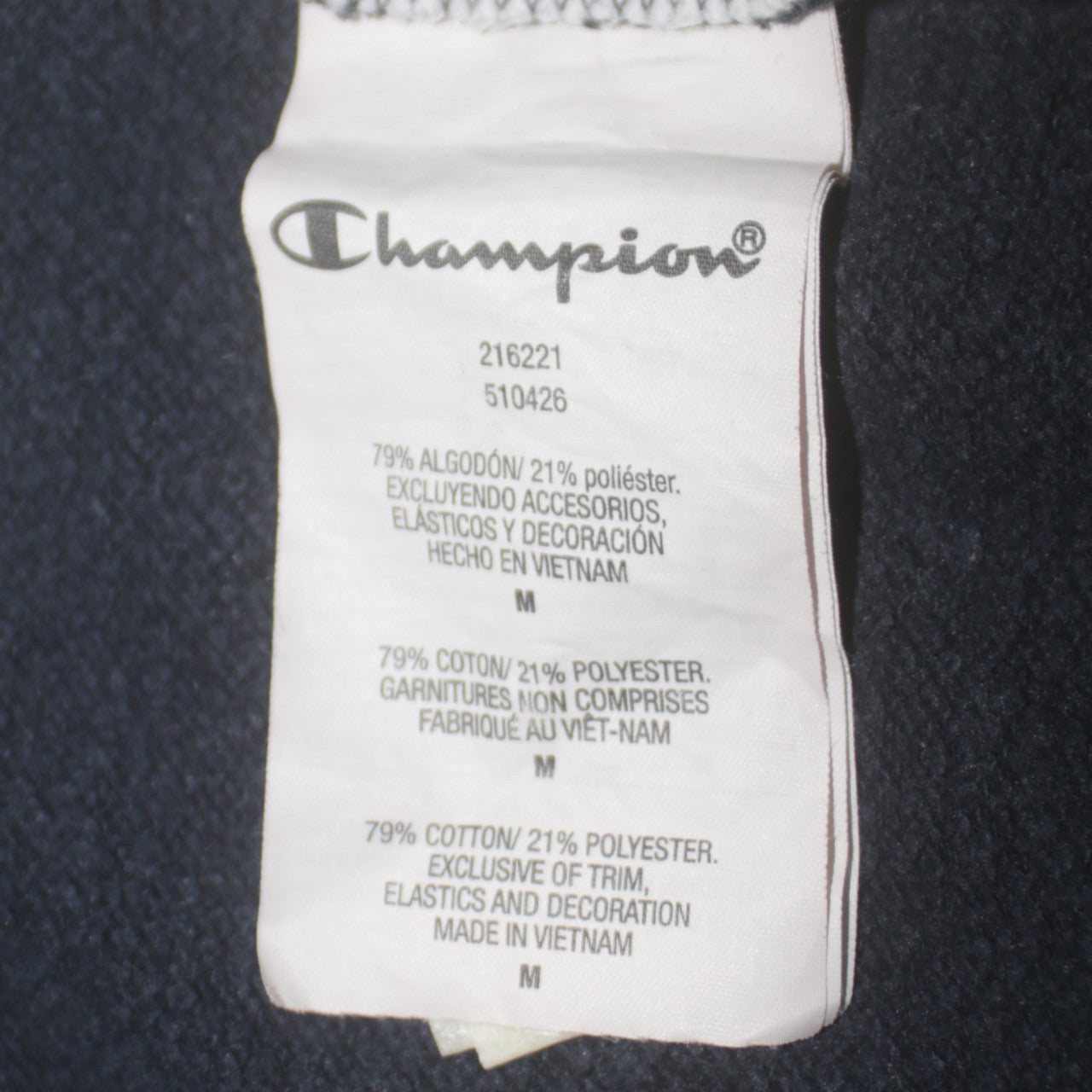 Champion Men's Blue 1/2 Zip Fleece Hoodie Medium