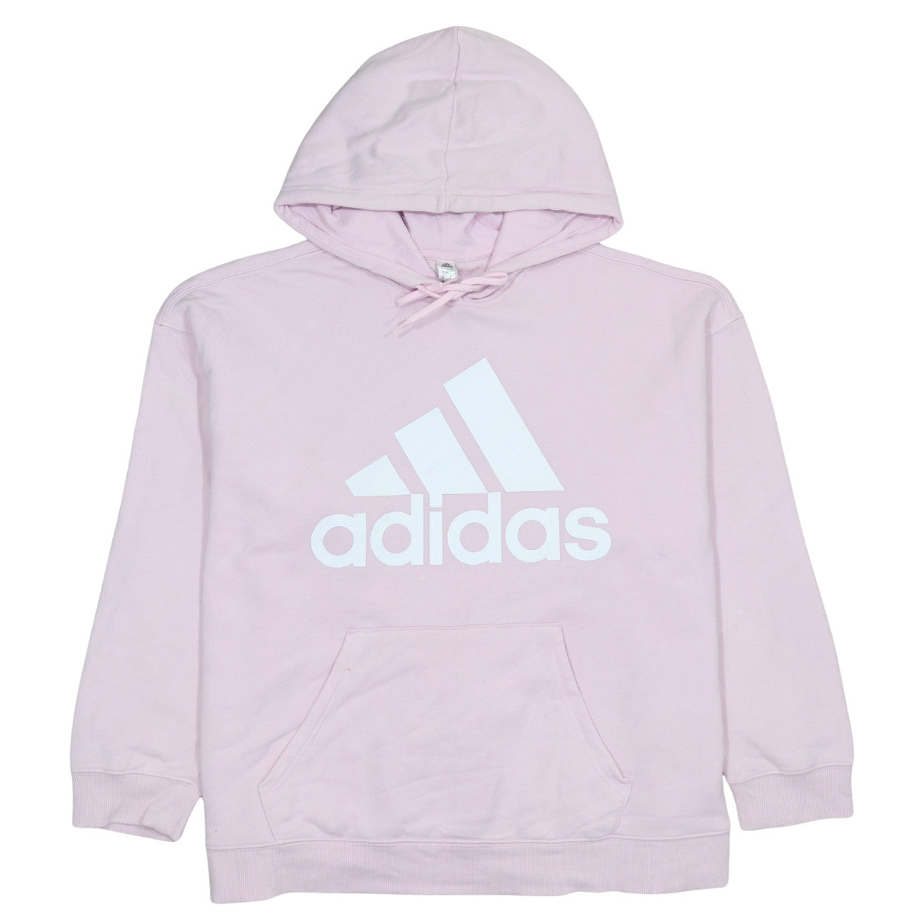 Adidas Women Pink Pullover Hoodie L 16-18 Hooded Logo Sweatshirt