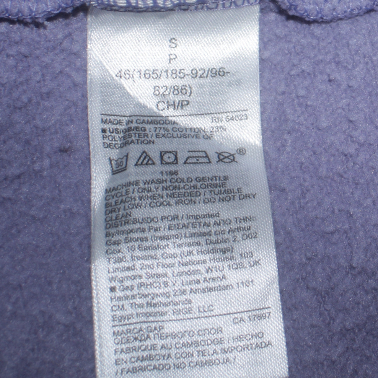 GAP Men Purple Hoodie Small Pullover Cotton Blend Logo Style