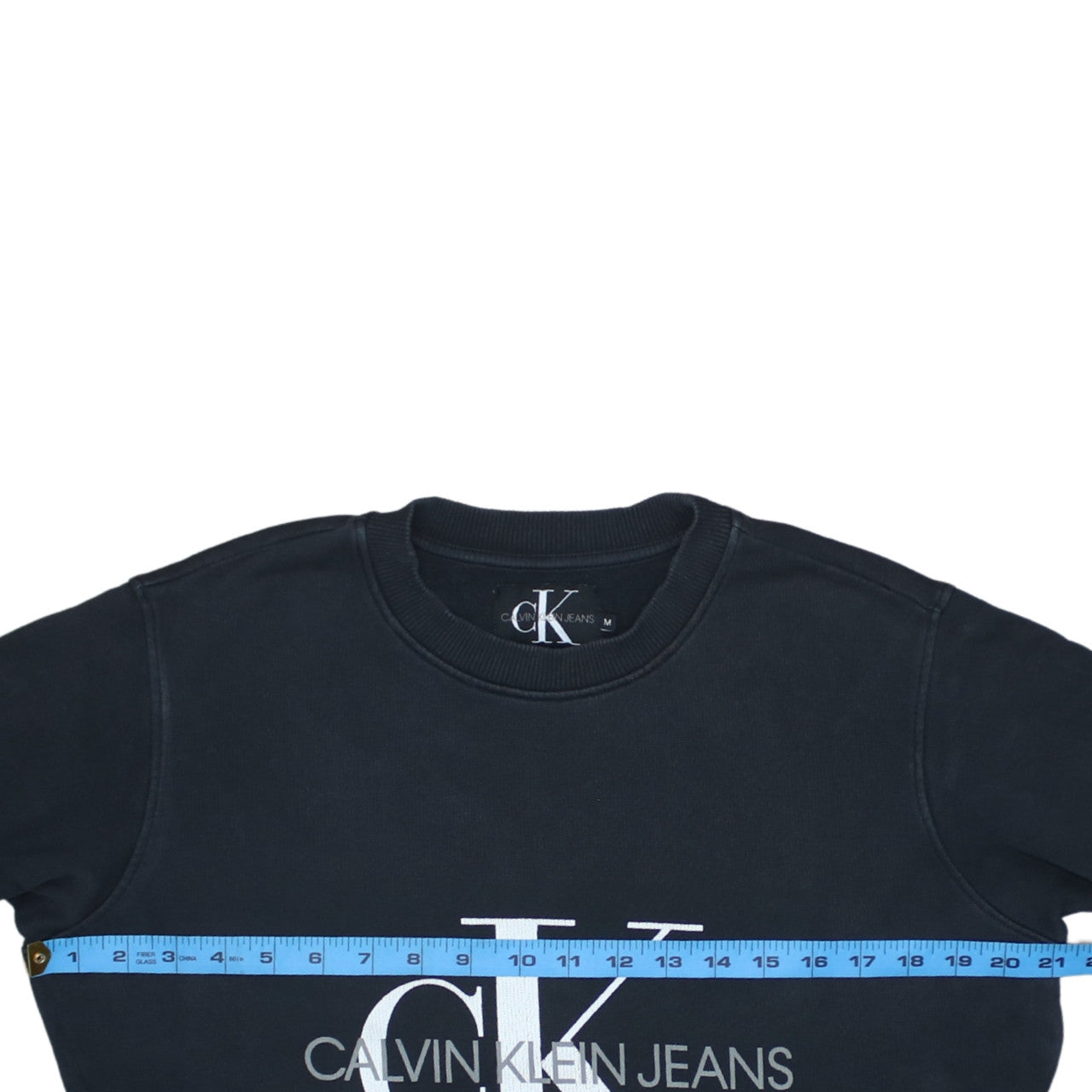 Calvin Klein Jeans Men's Black Logo Crew Neck Sweatshirt M