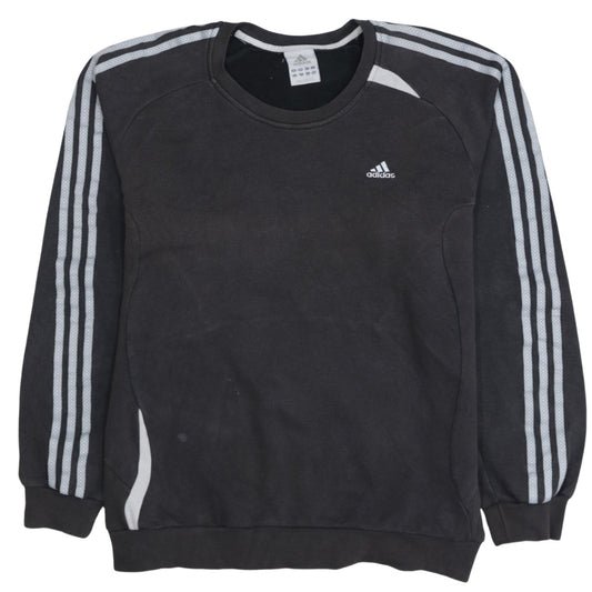 Adidas Mens Black Crew Neck Pullover Sweatshirt Size L