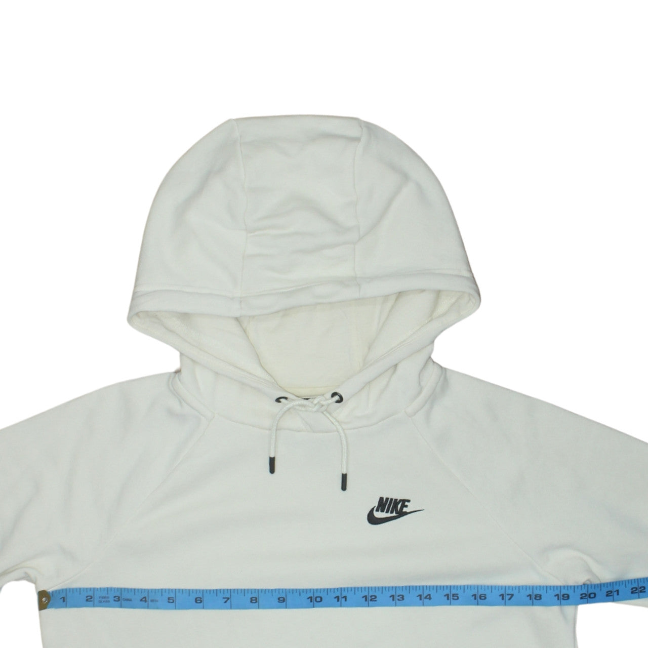 Nike Womens White XS Pullover Hoodie Lightweight Cotton Blend