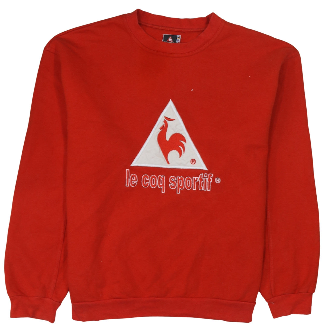 Le Coq Sportif Mens Red Cotton Crew Neck Pullover Sweatshirt L