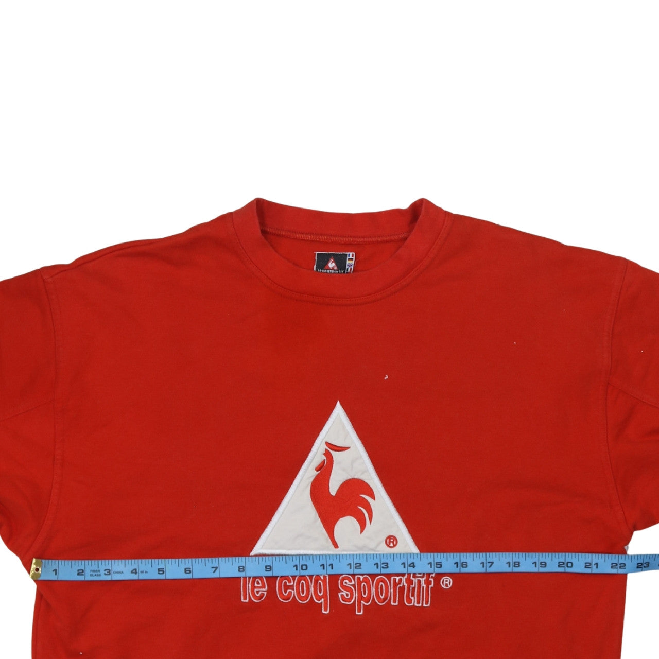 Le Coq Sportif Mens Red Cotton Crew Neck Pullover Sweatshirt L