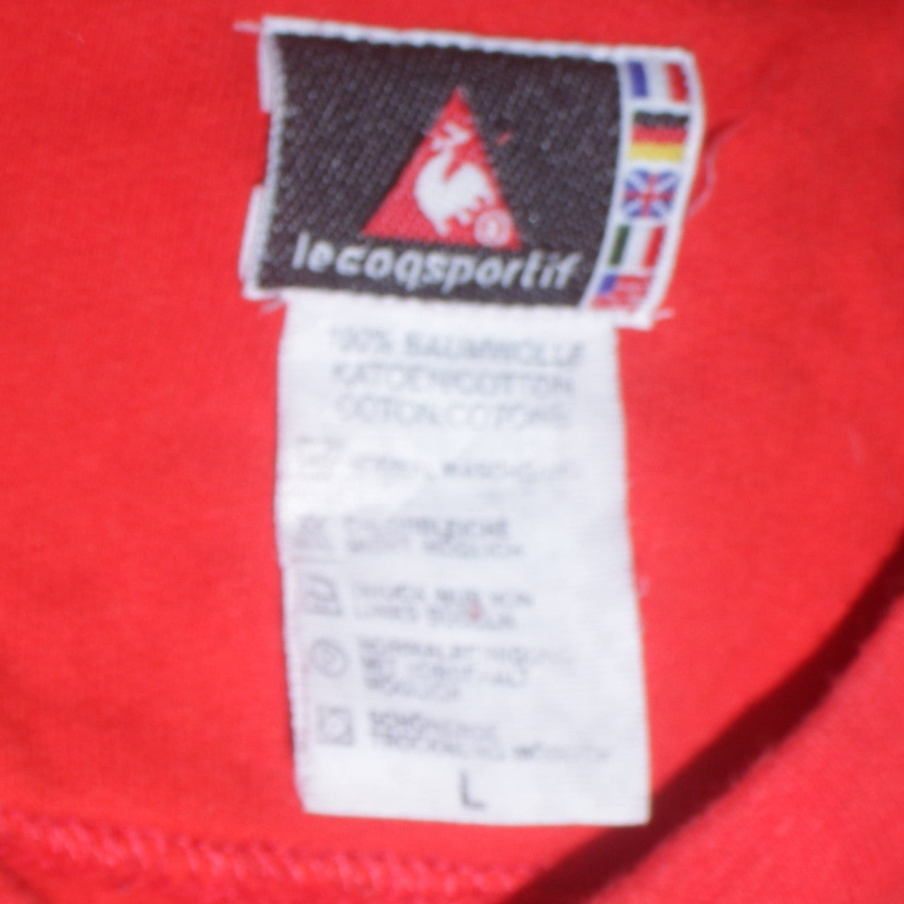 Le Coq Sportif Mens Red Cotton Crew Neck Pullover Sweatshirt L