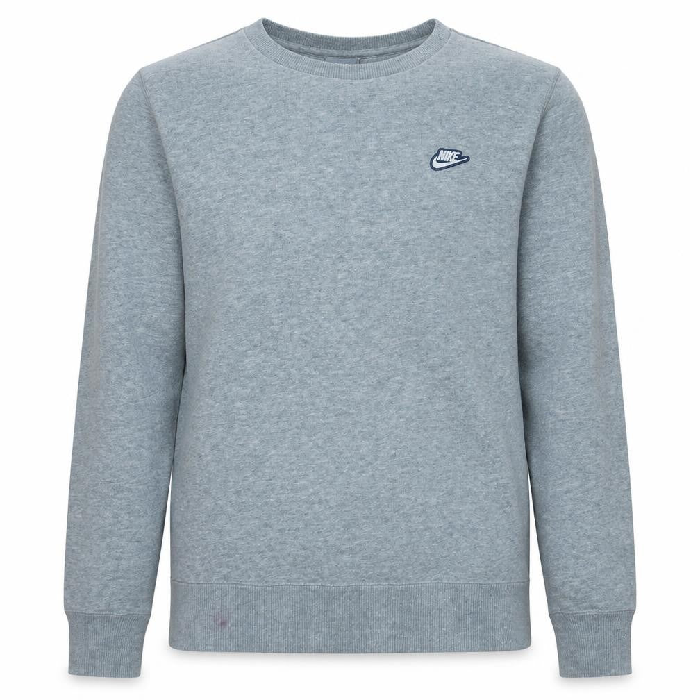 Front view of Nike Men's Grey Crew Neck Pullover Sweatshirt, size S