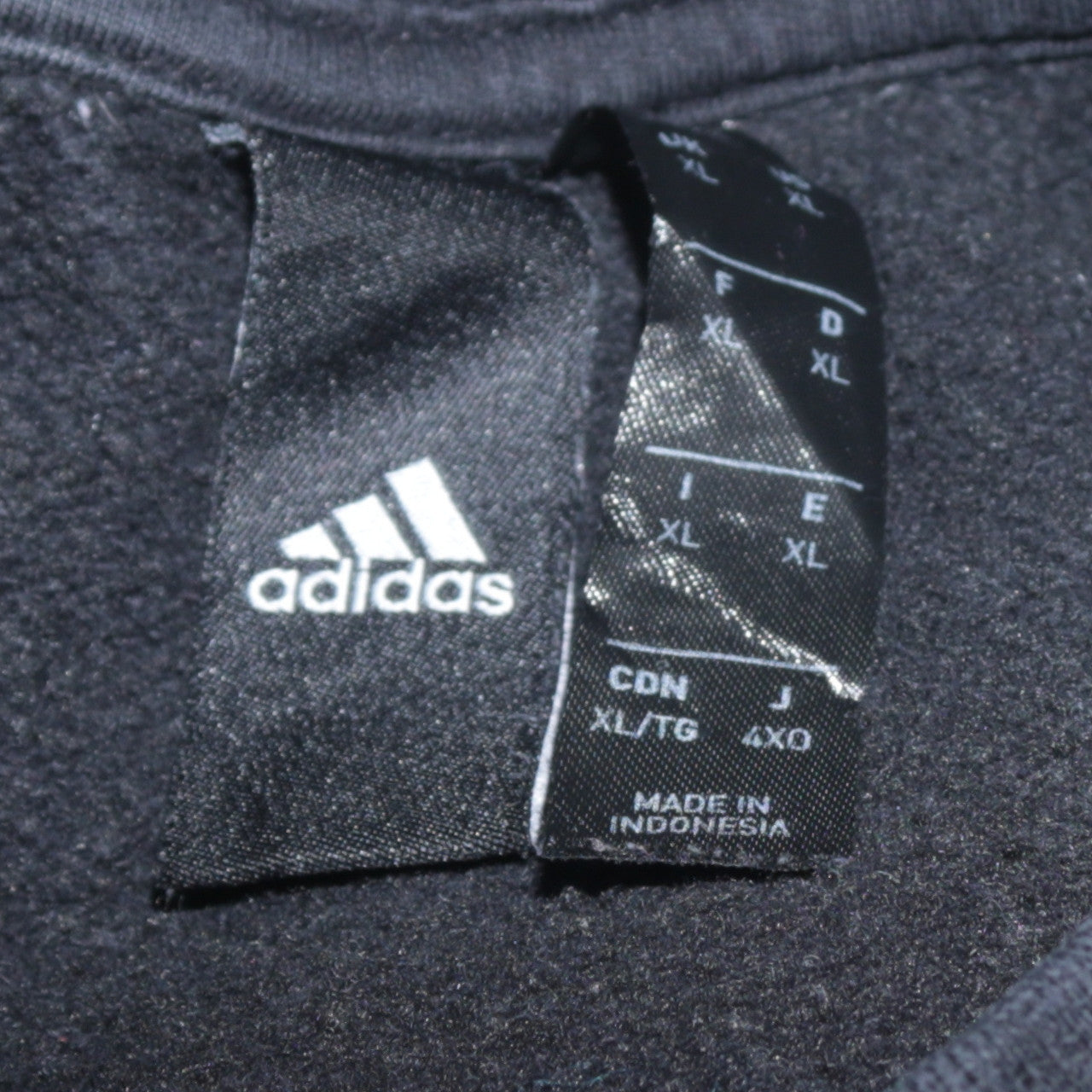 Adidas Men's Black XL Pullover Sweatshirt Crew Neck Fleece Sports Top