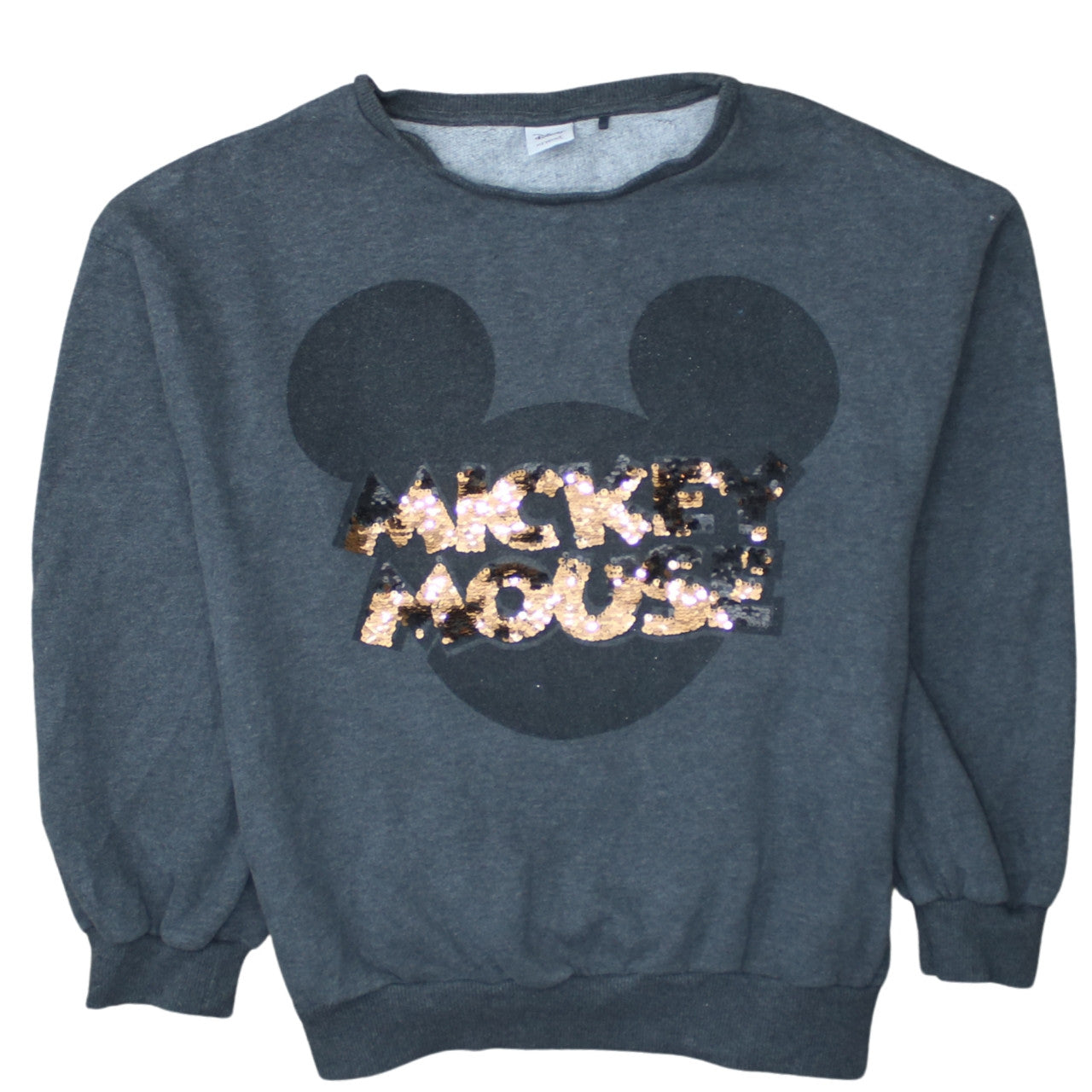 Next Disney Girls Grey Sequin Mickey Mouse Pullover Sweatshirt 15 Years