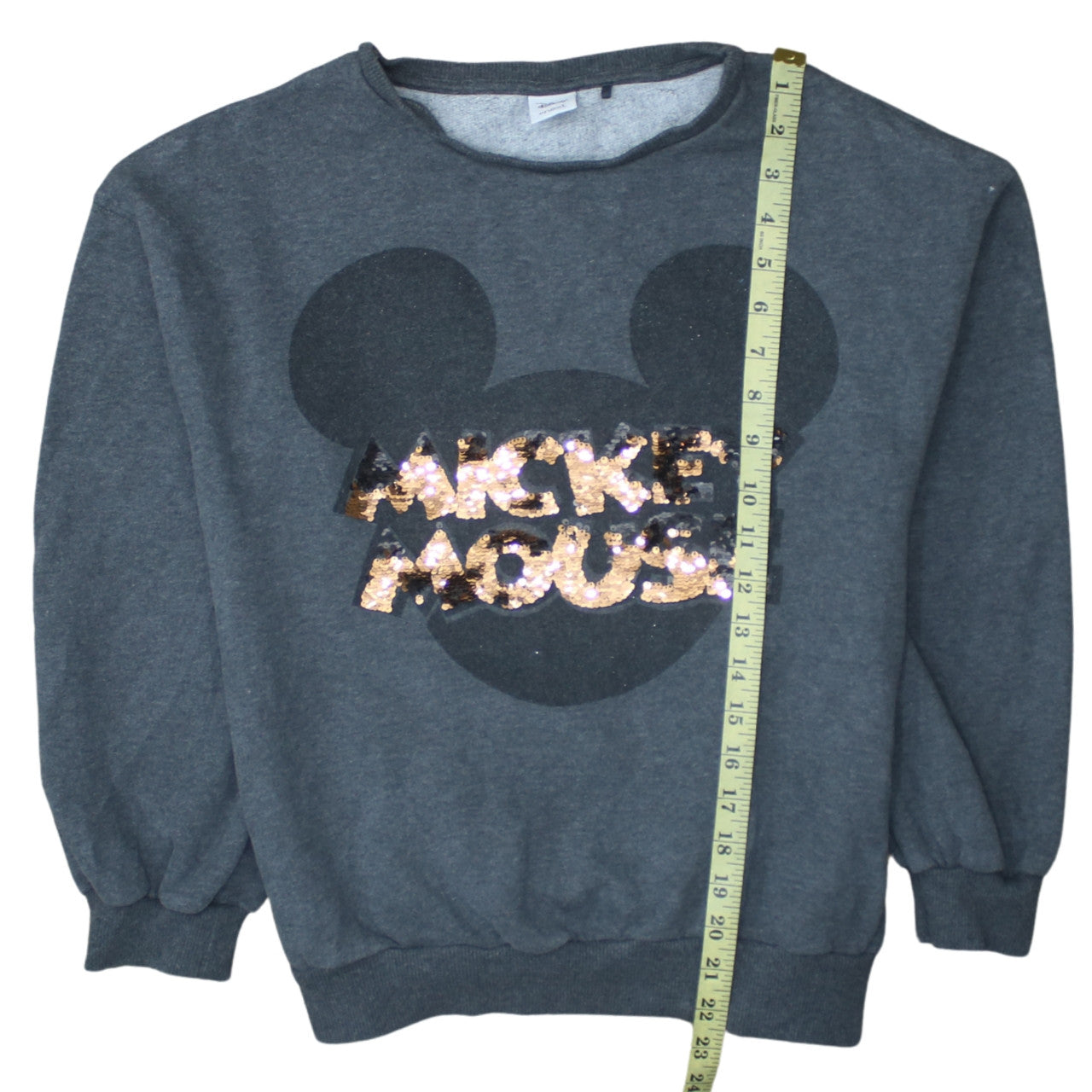 Next Disney Girls Grey Sequin Mickey Mouse Pullover Sweatshirt 15 Years