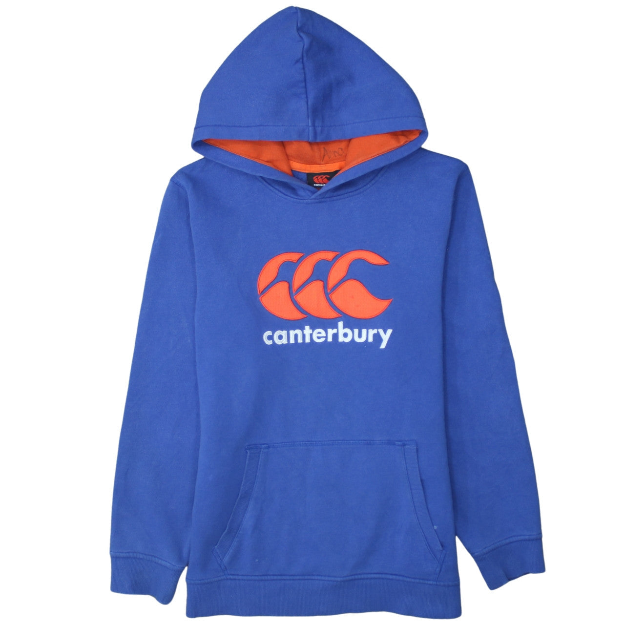 Canterbury Boys Blue Pullover Hoodie Age 14 Years Cotton Blend Logo Rugby Top