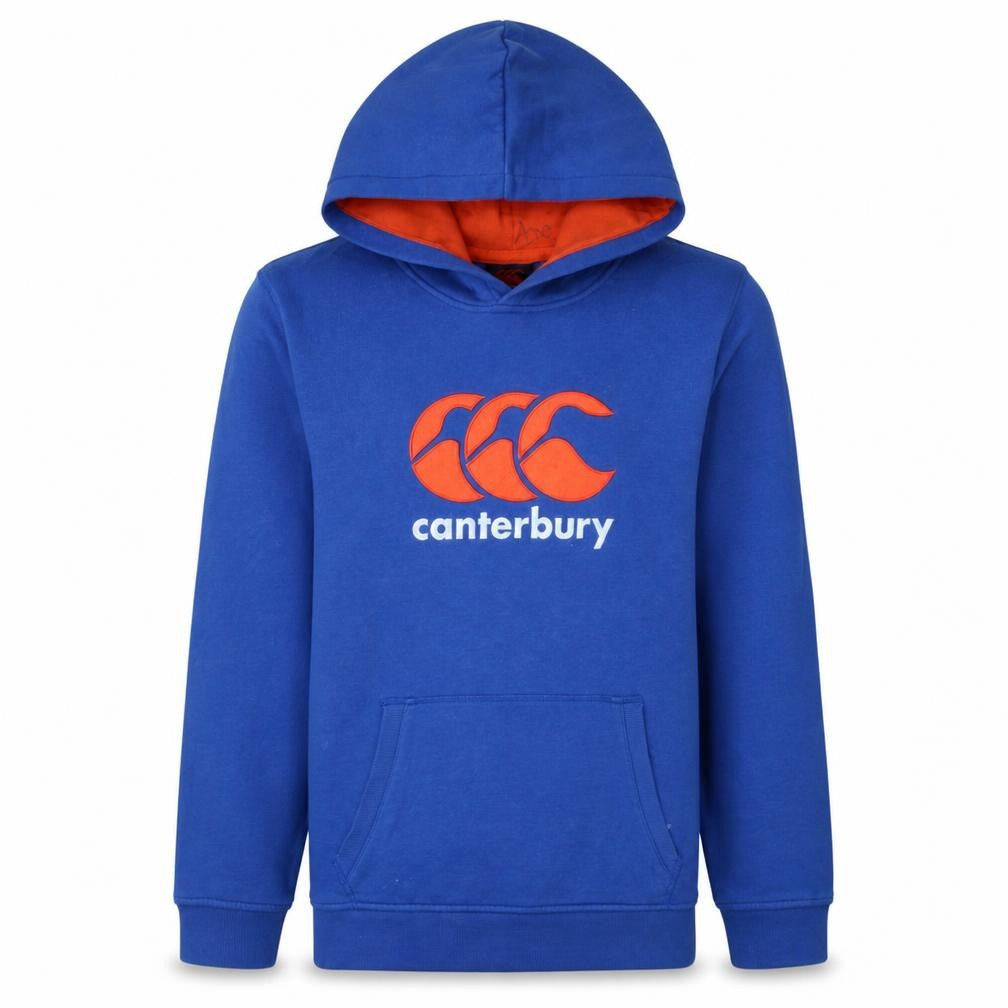 Canterbury Boys Blue Pullover Hoodie Age 14 Years Cotton Blend Logo Rugby Top