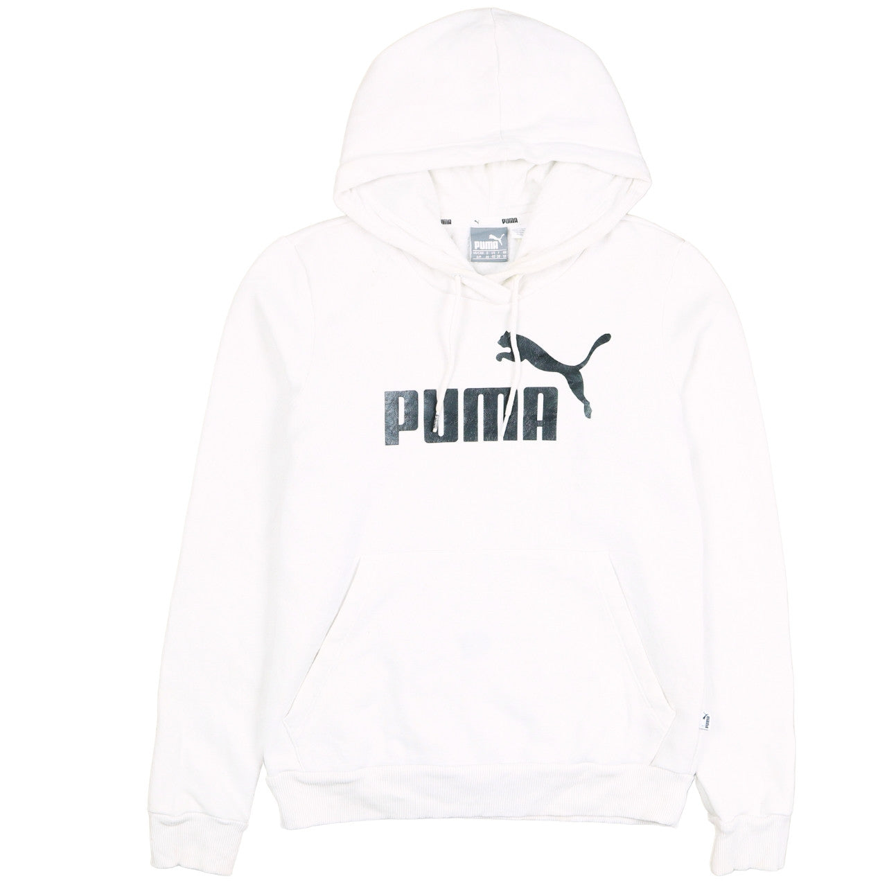 Puma Womens White Hoodie Size 10 Pullover Logo Design