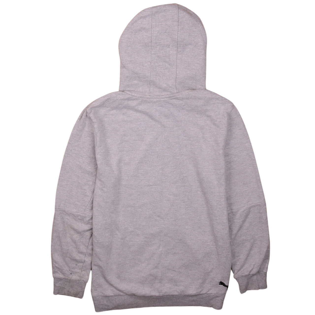 Puma Teens Grey Pullover Hoodie L Graphic Logo Cotton Blend