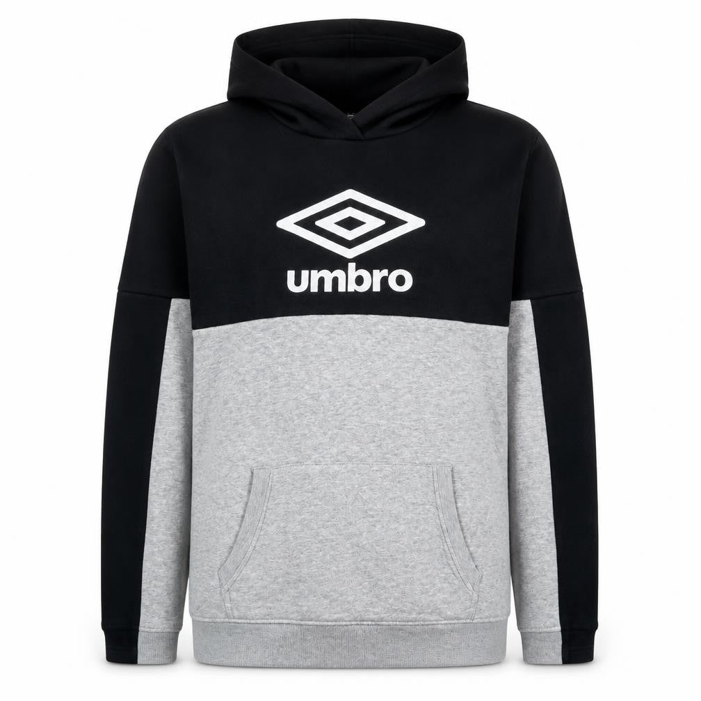 Umbro Men's Black Grey XL Pullover Hoodie with Logo