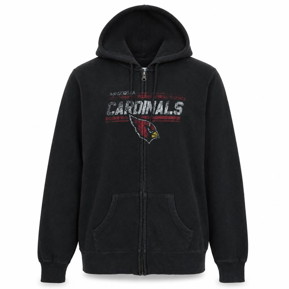 NFL Mens Team Apparel Black Full Zip Hoodie L Fleece Sportswear