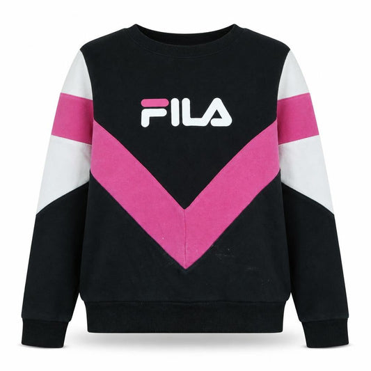 Fila Womens Black Pink Colourblock Logo Sweatshirt XS