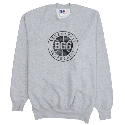 Russell Mens Grey Basketball Tournament Graphic Sweatshirt L