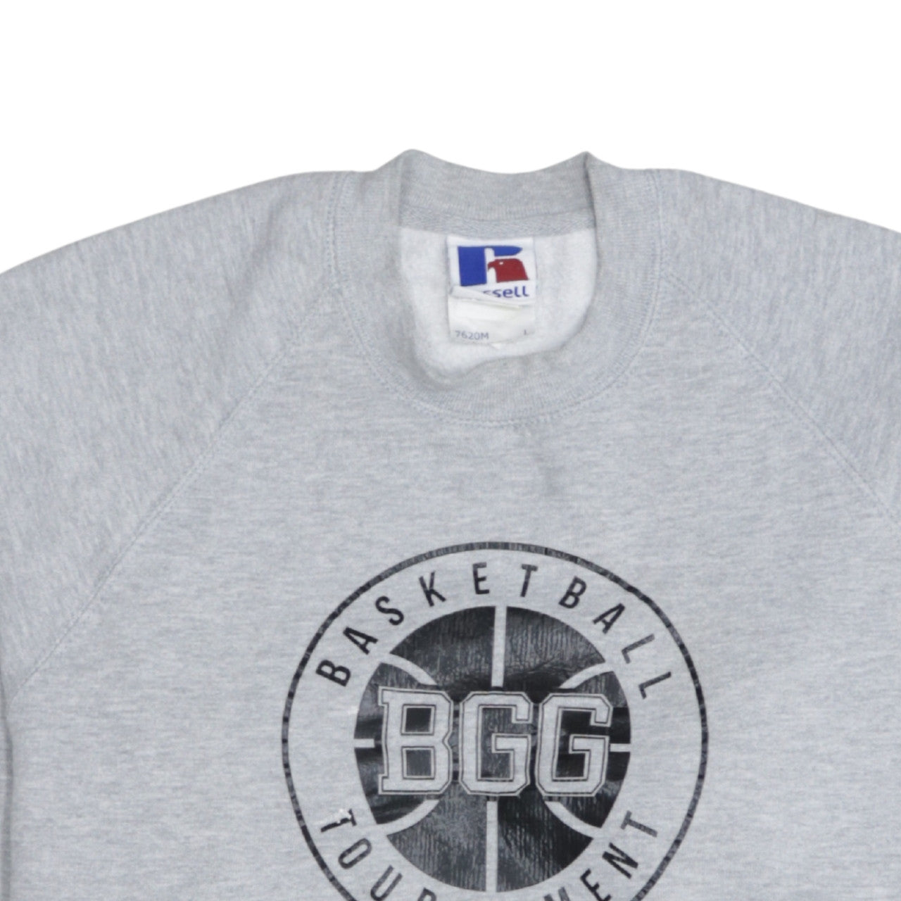 Russell Mens Grey Basketball Tournament Graphic Sweatshirt L