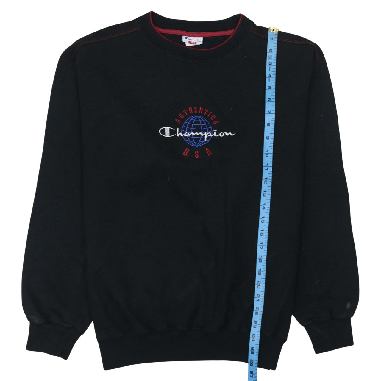 Champion Men's Black Large Pullover Sweatshirt USA Embroidered Vintage