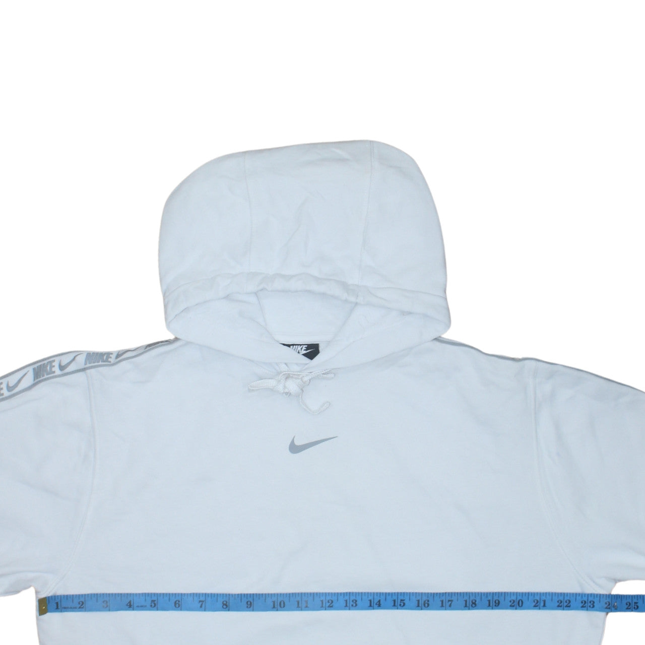 Nike Men's White Pullover Hoodie M Classic Fit Logo Fleece