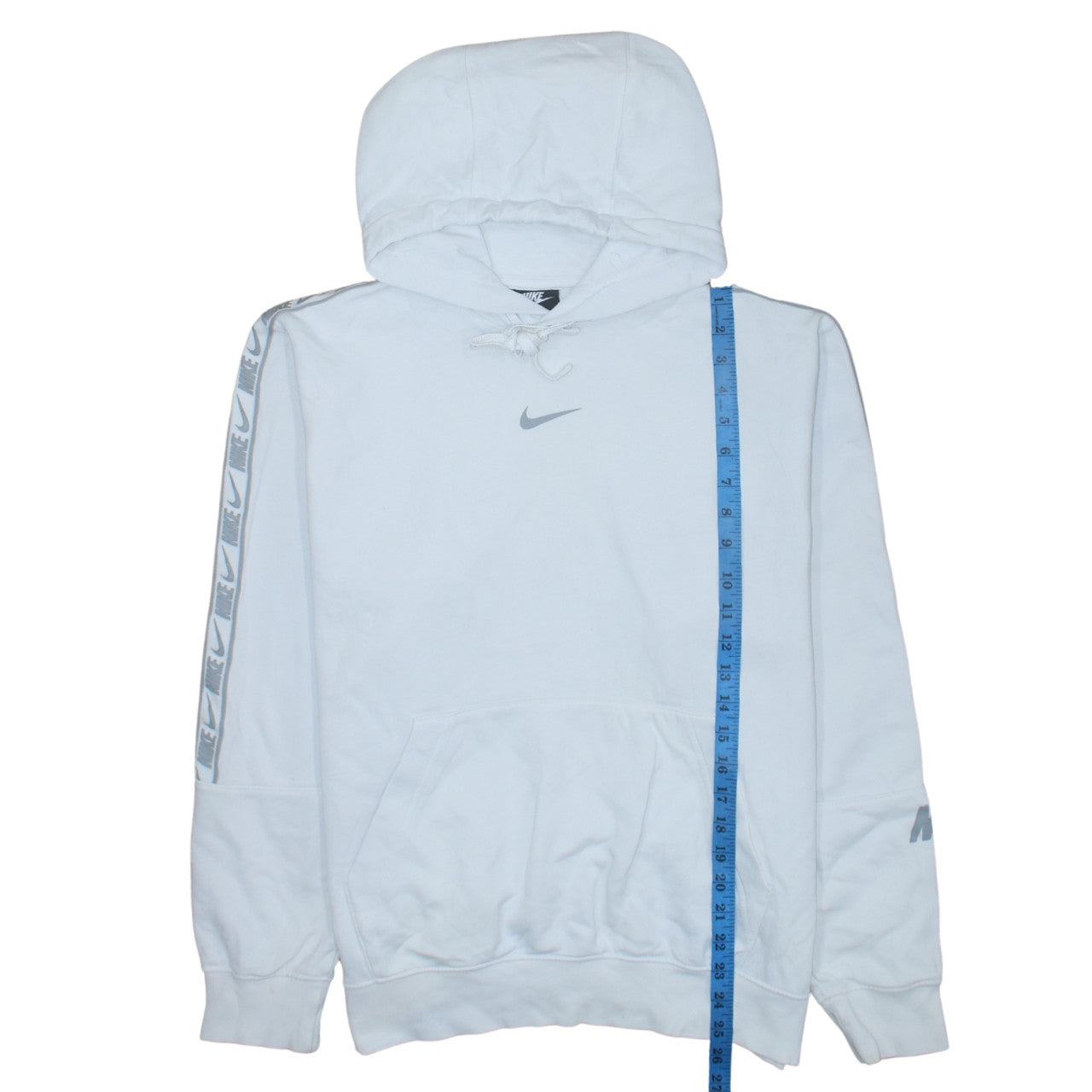 Nike Men's White Pullover Hoodie M Classic Fit Logo Fleece