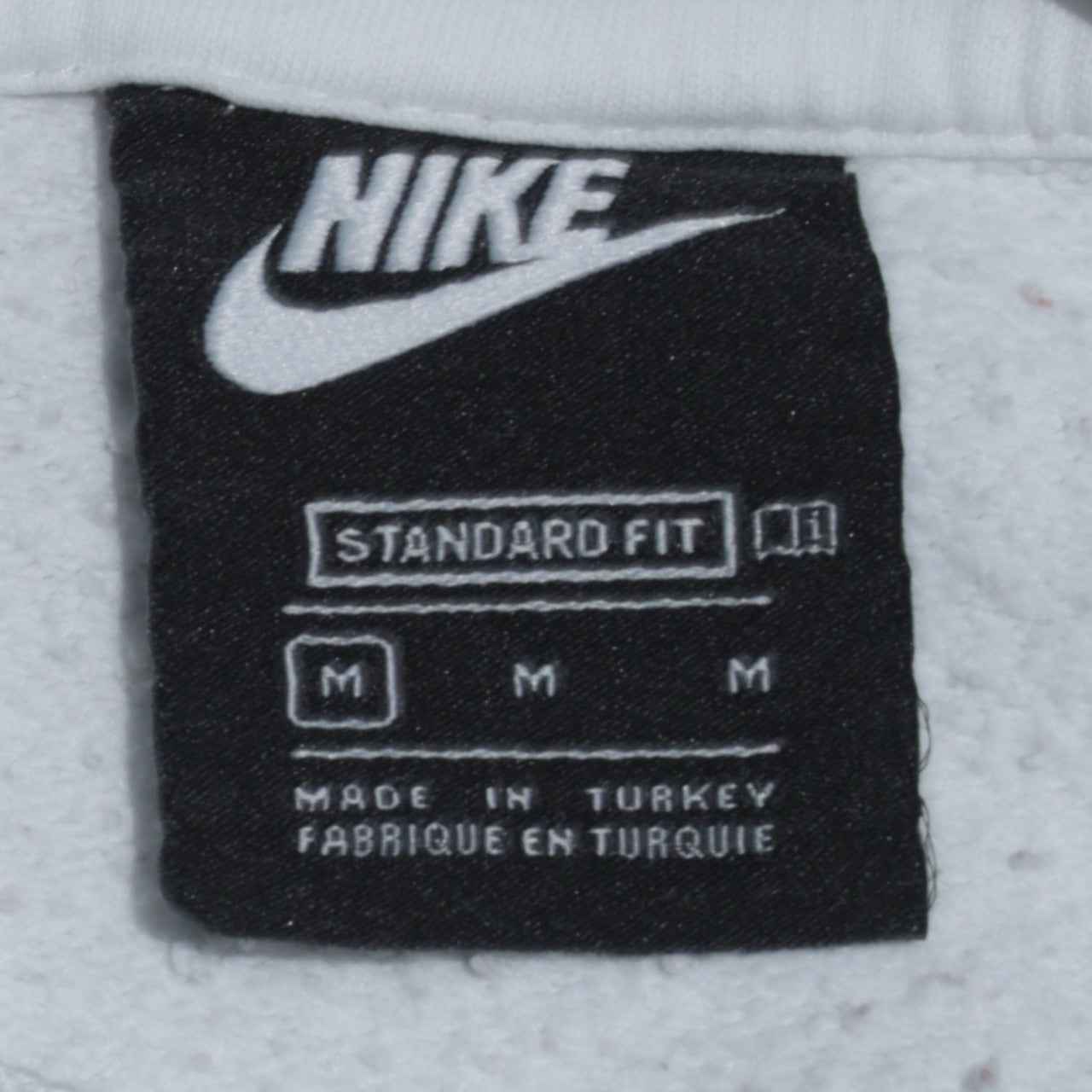 Nike Men's White Pullover Hoodie M Classic Fit Logo Fleece