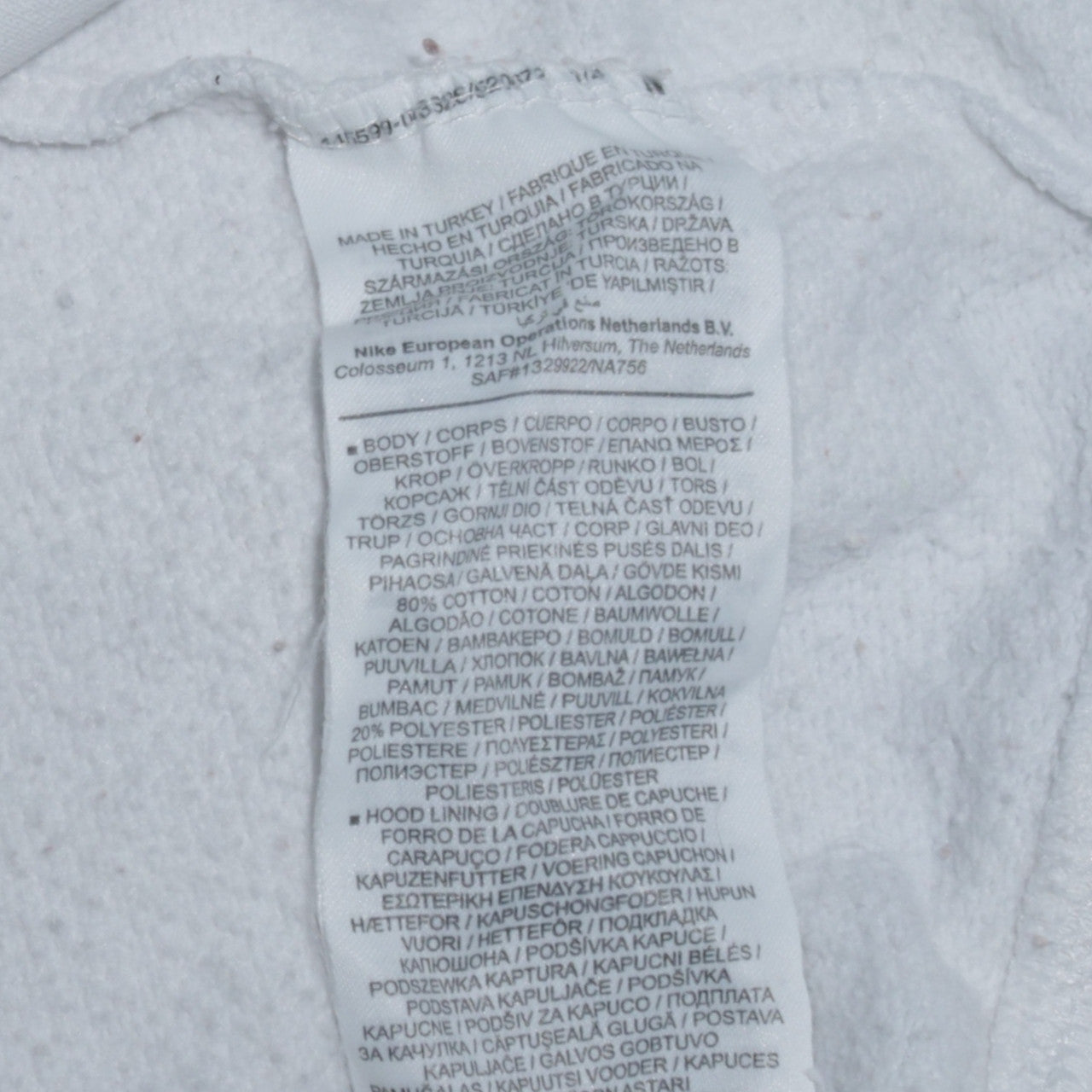 Nike Men's White Pullover Hoodie M Classic Fit Logo Fleece