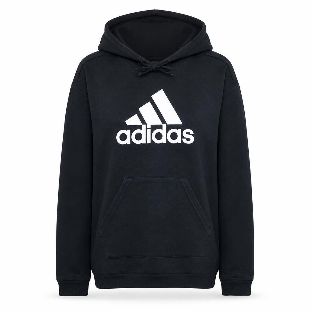 Front view of Adidas women’s black 2xs pullover logo hoodie sweatshirt