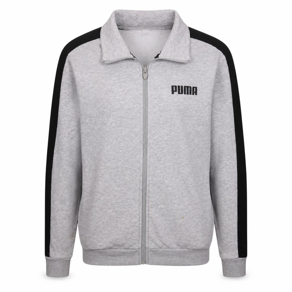 Front view of Puma Men's Grey 2XL Track Jacket Full Zip Lightweight Activewear