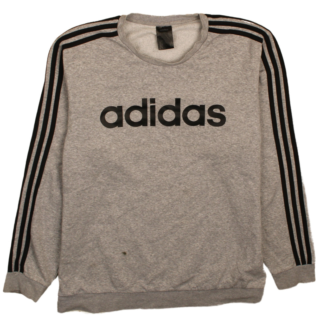adidas Men’s Grey Crew Neck Sweatshirt L Logo Pullover