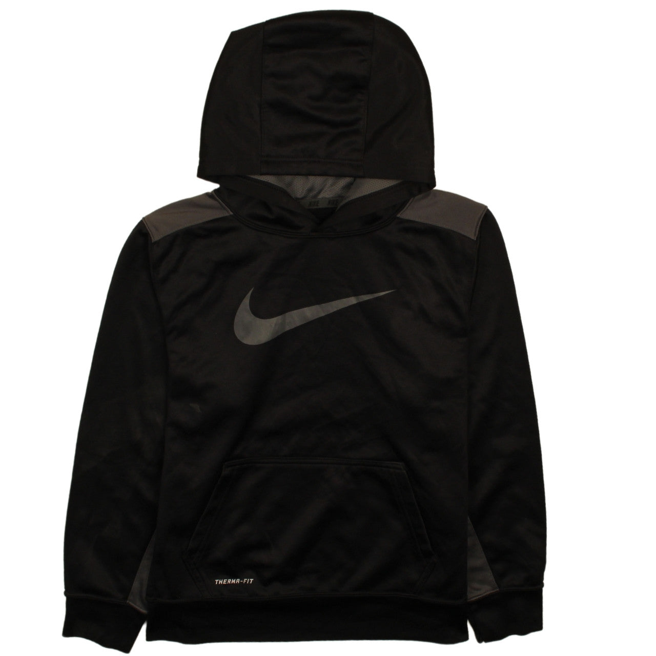 Nike Boys Black Therma-Fit Pullover Hoodie L Regular Fleece Sportswear