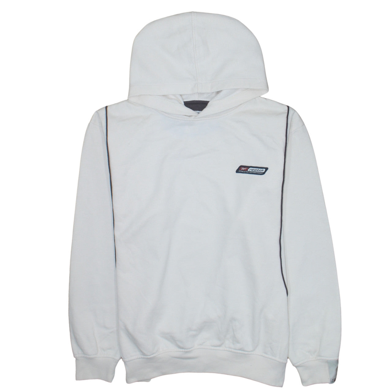 Reebok Men's White Pullover Hoodie Small Athletic Logo Sweatshirt