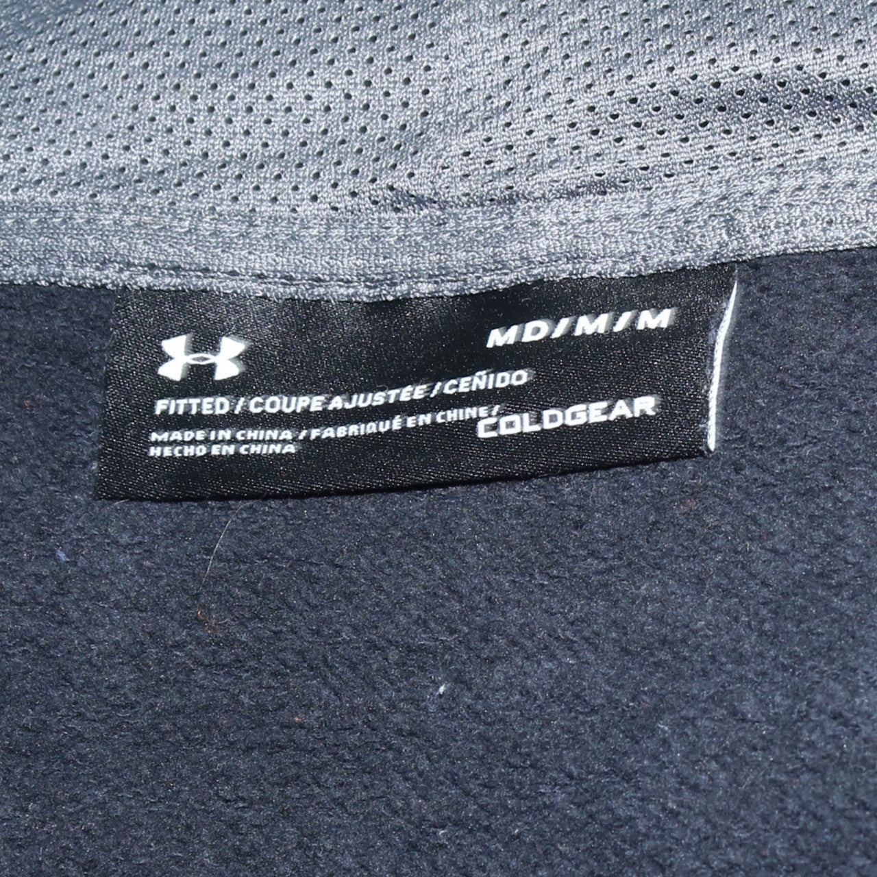 Under Armour Mens Black Full Zip Hoodie Medium ColdGear Fitted