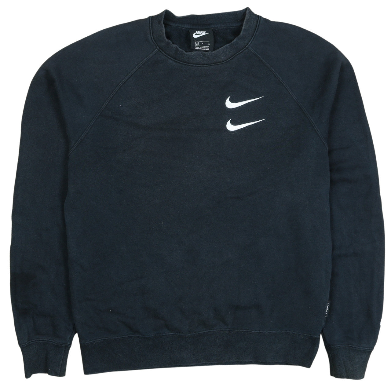 Nike Men's Black Swoosh Logo Crew Neck Sweatshirt Size S