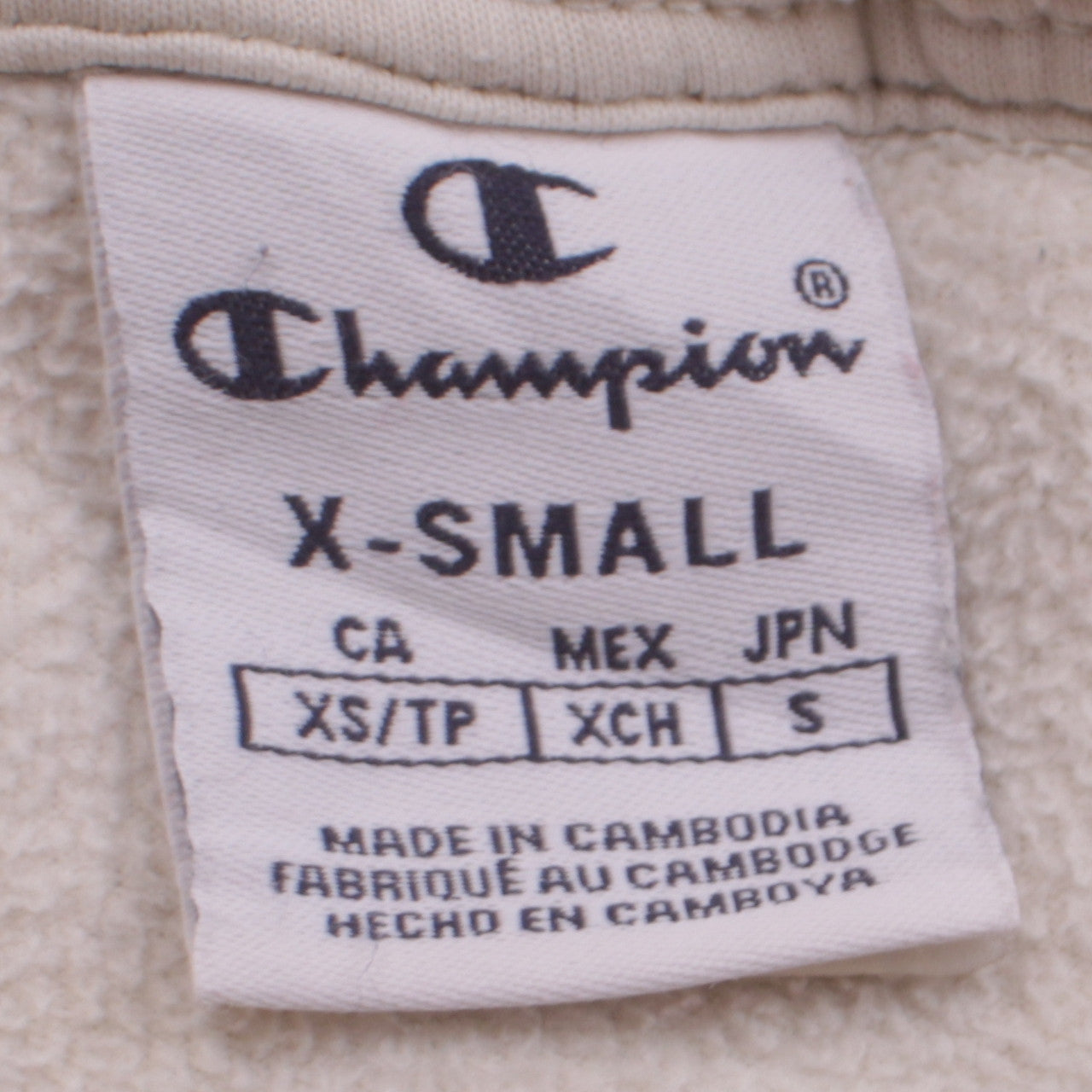 Champion Womens Ivory Fleece Pullover Henley Sweatshirt XS