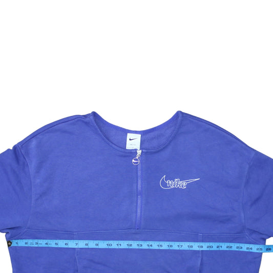 Nike Women Blue Dri-Fit 1/2 Zip Pullover Sweatshirt Size L