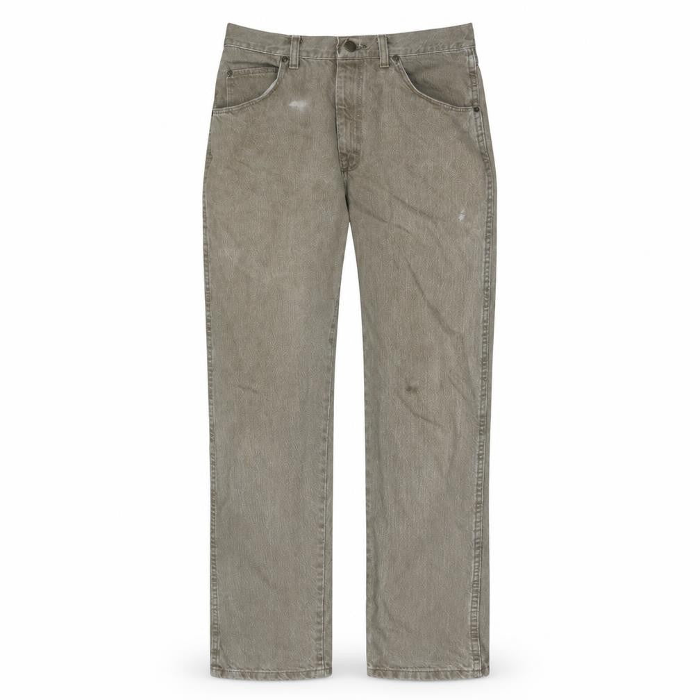 Wrangler Men's Beige Regular Fit Cotton Straight Jeans 34x32
