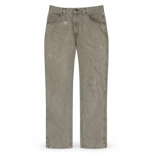Wrangler Men's Beige Regular Fit Cotton Straight Jeans 34x32