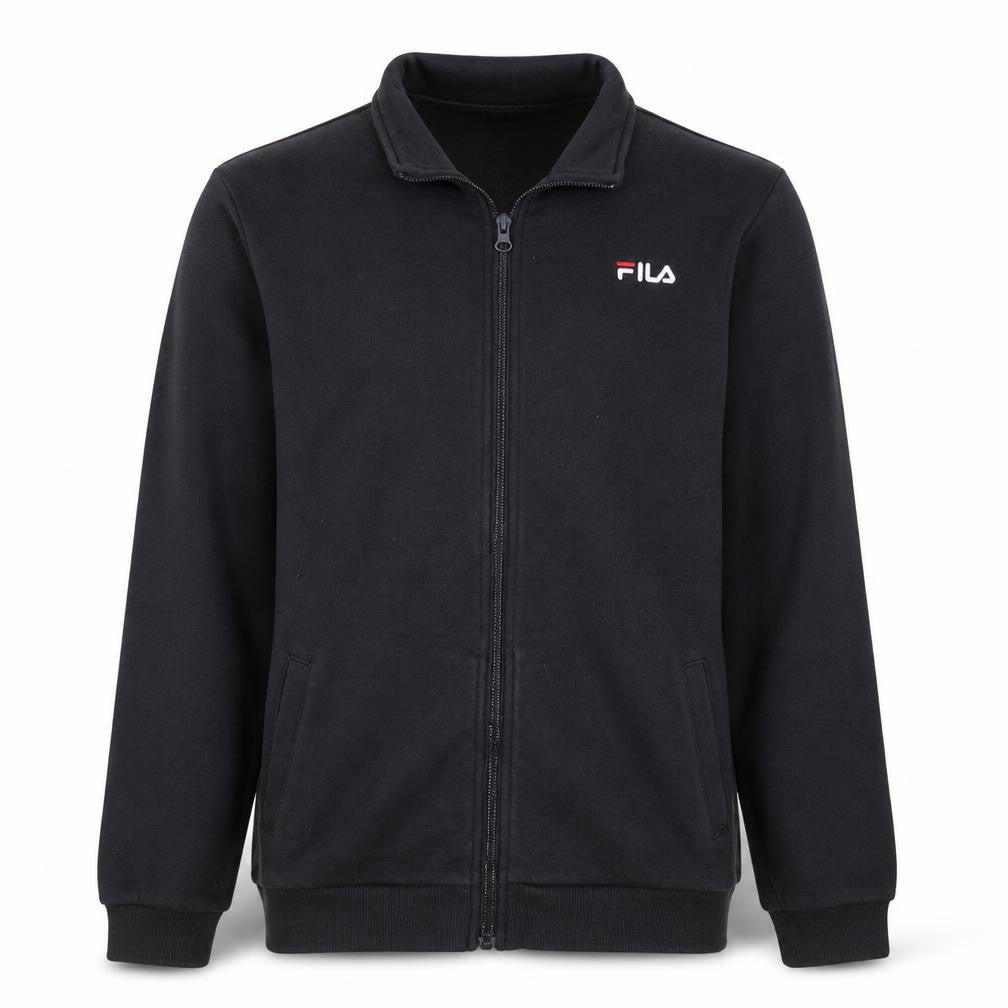 Fila Boys Black Full Zip Track Jacket XL 14-15 Years Cotton Blend