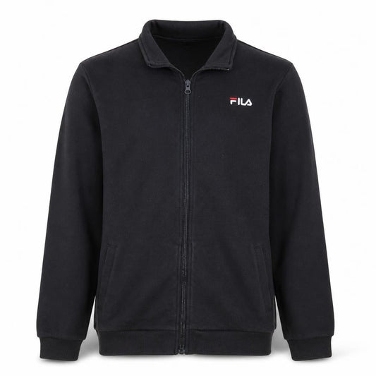 Fila Boys Black Full Zip Track Jacket XL 14-15 Years Cotton Blend