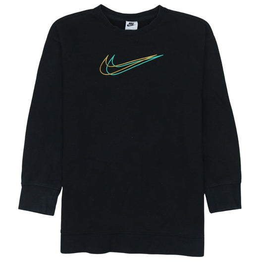 Nike Boys Black Crew Neck Pullover Sweatshirt Size L 146-156cm Graphic Print