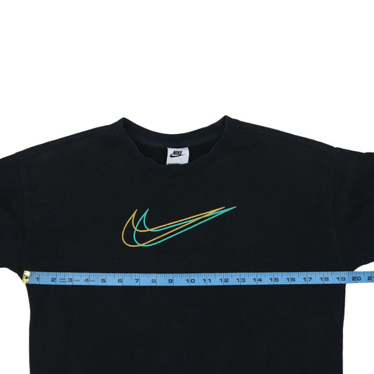 Nike Boys Black Crew Neck Pullover Sweatshirt Size L 146-156cm Graphic Print