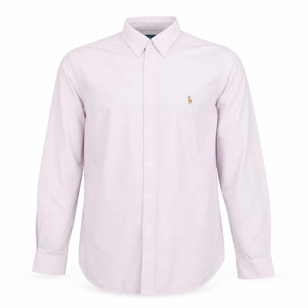 Ralph Lauren Men's Pink Check Classic Fit Cotton Button-Down Shirt Size 16