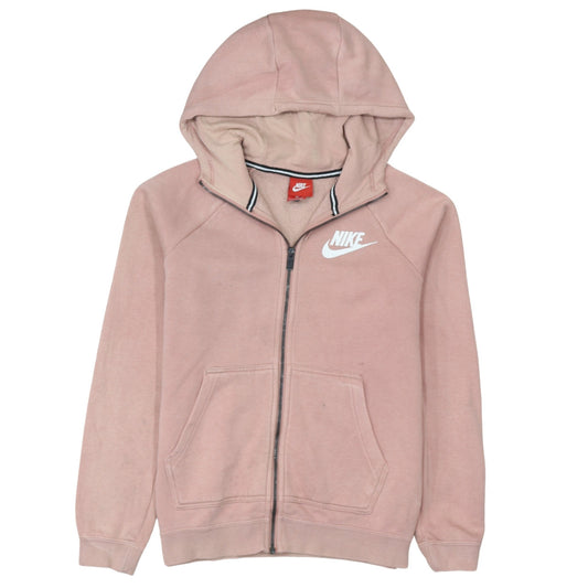 Nike Womens Pink Full Zip Hoodie Small Cotton Blend Sweatshirt