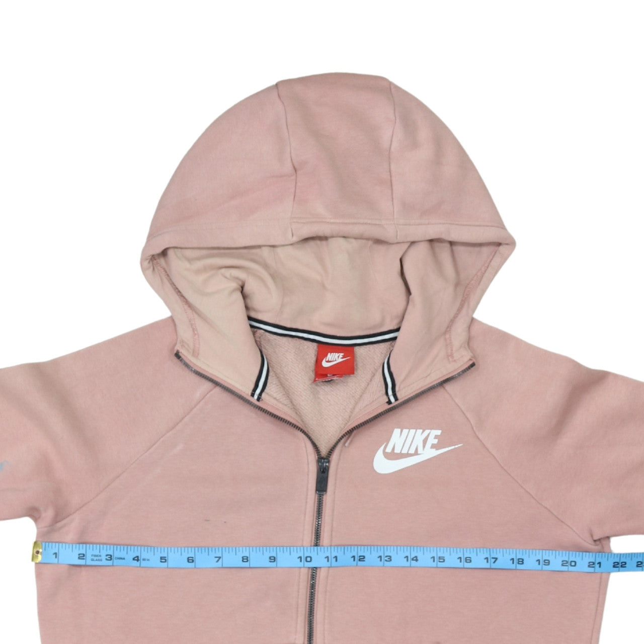 Nike Womens Pink Full Zip Hoodie Small Cotton Blend Sweatshirt