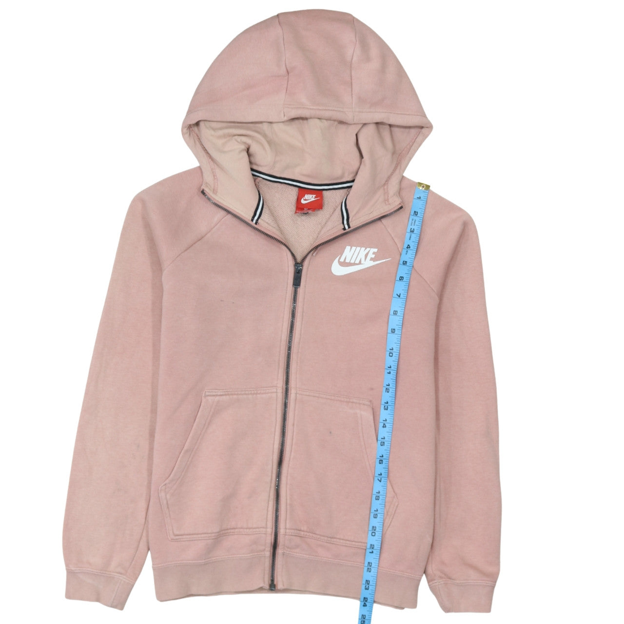Nike Womens Pink Full Zip Hoodie Small Cotton Blend Sweatshirt