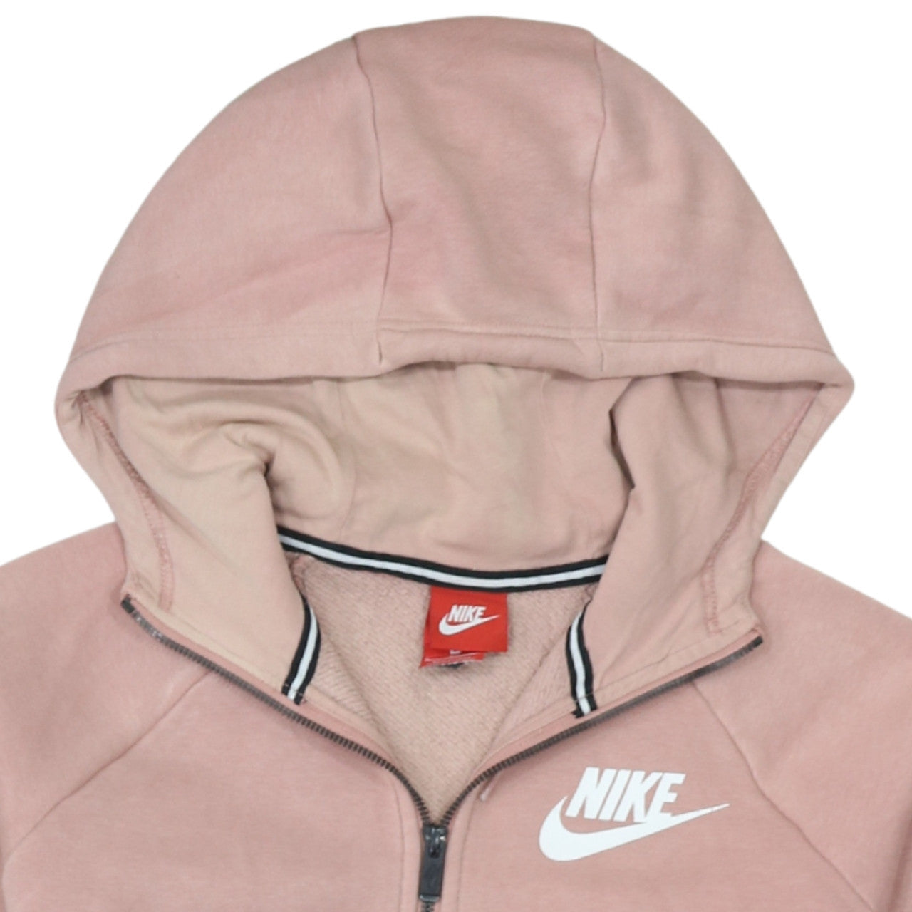 Nike Womens Pink Full Zip Hoodie Small Cotton Blend Sweatshirt