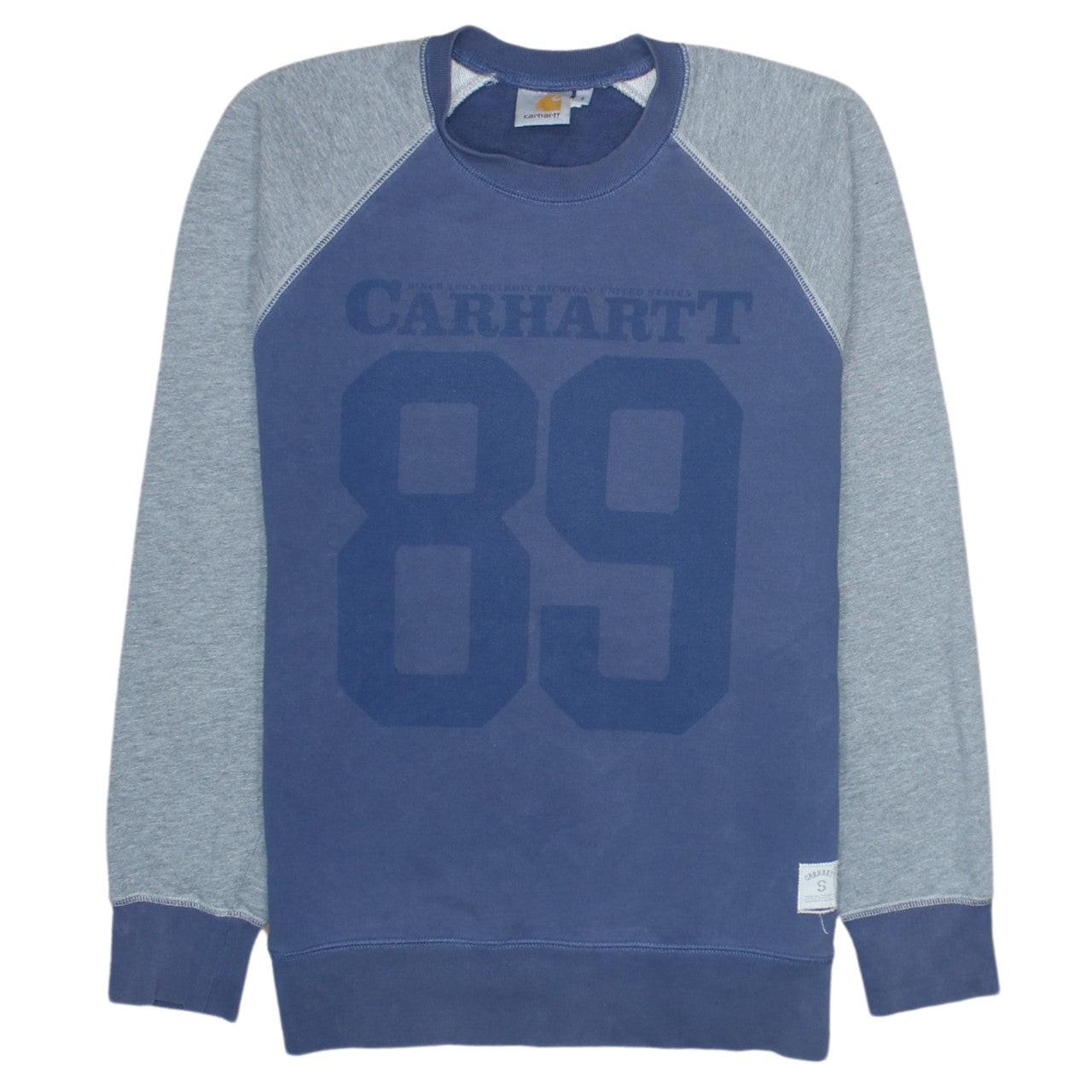 Carhartt Men's Blue Logo Crew Neck Sweatshirt Size S