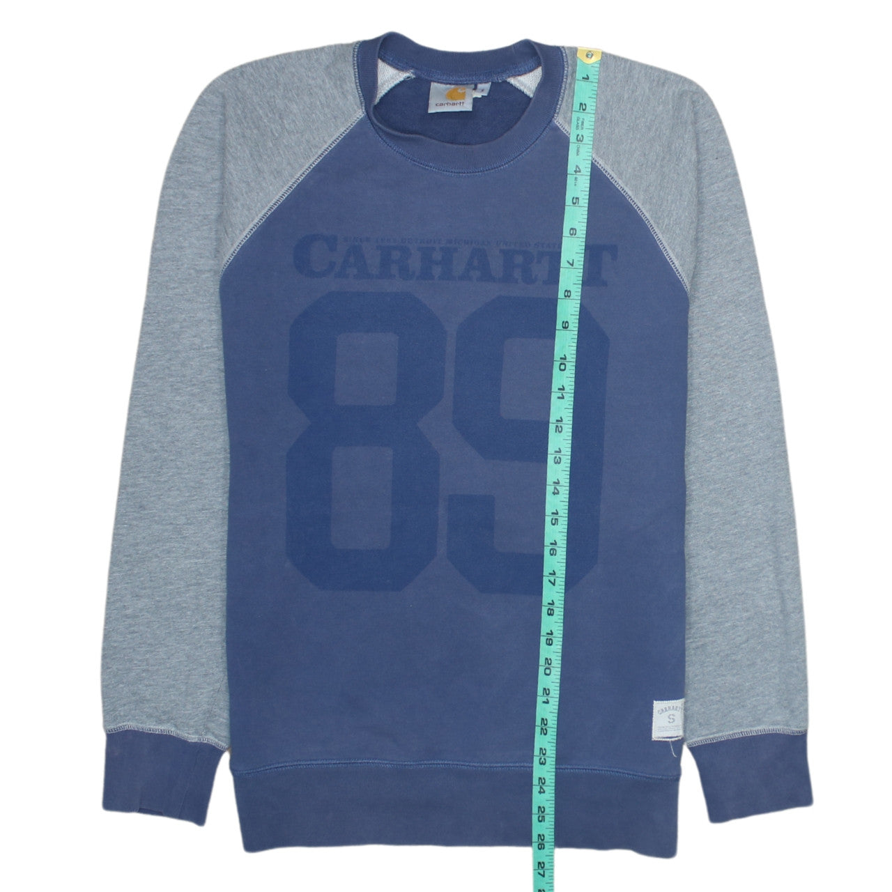 Carhartt Men's Blue Logo Crew Neck Sweatshirt Size S
