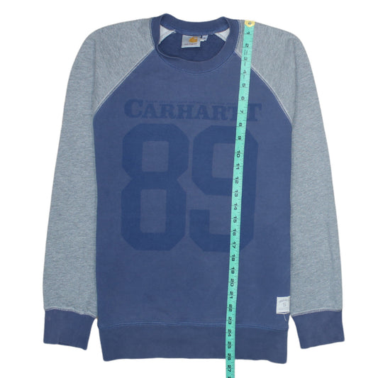 Carhartt Men's Blue Logo Crew Neck Sweatshirt Size S